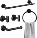 Towel Racks for Bathroom, Paper Towel Holder Shower Shelves Bath Towel Bar Set Stainless Steel Towel Racks for Bathroom Wall Mounted 1 Set (Black)