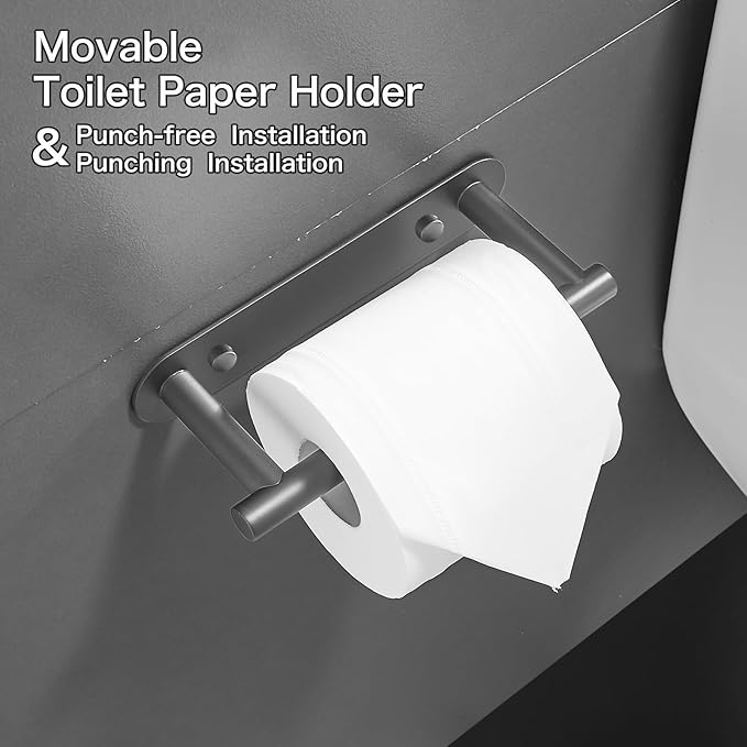 Removable Toilet Paper Holder, Grey Roll Holder, Paper Towel Holder