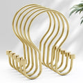 AmazerBath Shower Curtain Hooks, Shower Curtain Rings with Cylindrical Design, Light Gold Shower Curtain Hooks Rust Proof, Metal Double Hook Shower Hooks for Shower Curtain