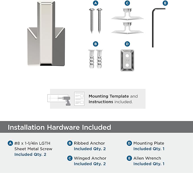 Amerock BH36000PN | Polished Nickel Single Robe Hook | 3-9/16 in. (90 mm) Length Towel Holder | Blackrock | Towel Hook for Bathroom | Bathroom Hardware | Bath Accessories