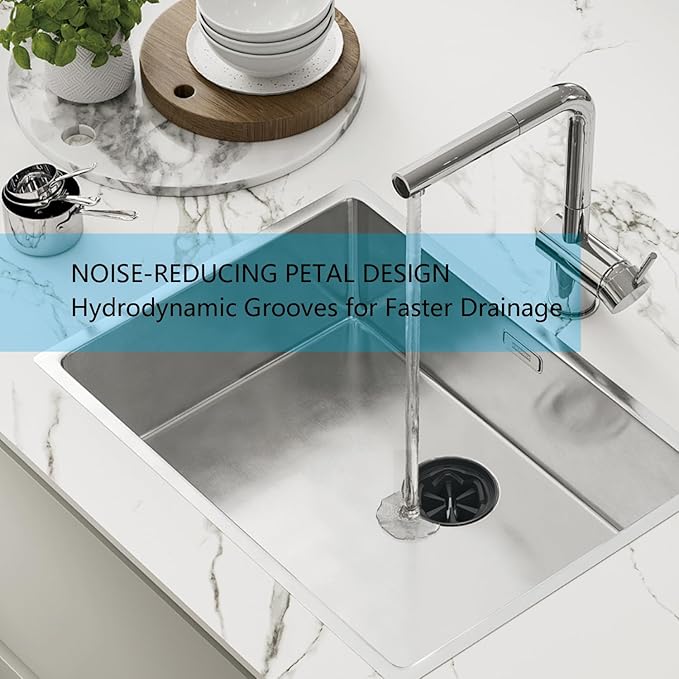 Garbage Disposal Splash Guard 3 3/8" - 2 Pack Universal Sink Baffle for InSinkErator Evolution & Most 3-Bolt Models, Heavy-Duty FDA Silicone with Noise Reducing Petal Design