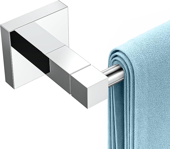 RUACQ Towel Bar 18inch, Towel Racks for Bathroom, 304 Stainless Steel Towel Holder Wall Mounted, Heavy Duty Bathroom Decor Towel Rod (Chrome)