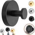 Luxe Hold No-Drill Hooks, 2024 Upgraded Suction Cup Hooks, Stainless Steel Waterproof Suction Cup Hooks for Shower, Bathroom, Hanging Towels, Mounting on Glass Shower Doors, Tile, Mirrors (Black)
