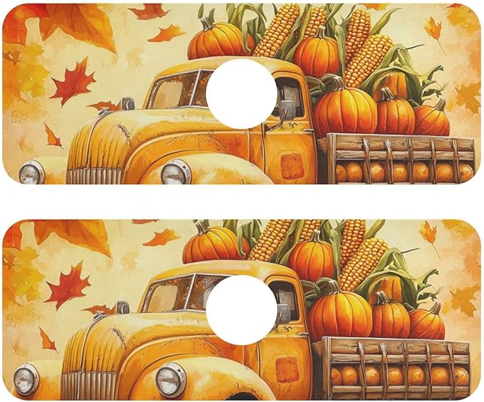 Fall Thanksgiving Pumpkin Truck Kitchen Sink Splash Guard Faucet Mat Diatomite Absorbent Pad for Bathroom RV 30x5.4in 2PCS water