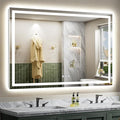 68"x40" LED Bathroom Mirror with Lights, Backlit & Front Lit, Anti-Fog Lighted Bathroom Vanity Mirror for Wall, Memory Function, Dimmable, HD Tempered Glass, Shatter-Proof