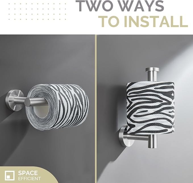 Toilet Paper Holder Brushed Nickel, Angle Simple SUS304 Stainless Steel Bathroom Toilet Paper Roll Holder Wall Mount