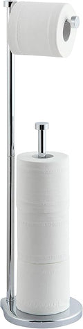 SunnyPoint Free Standing Bathroom Toilet Paper Holder Stand with Reserve, Reserve Area has Enough Space for Jumbo Roll (Chrome)