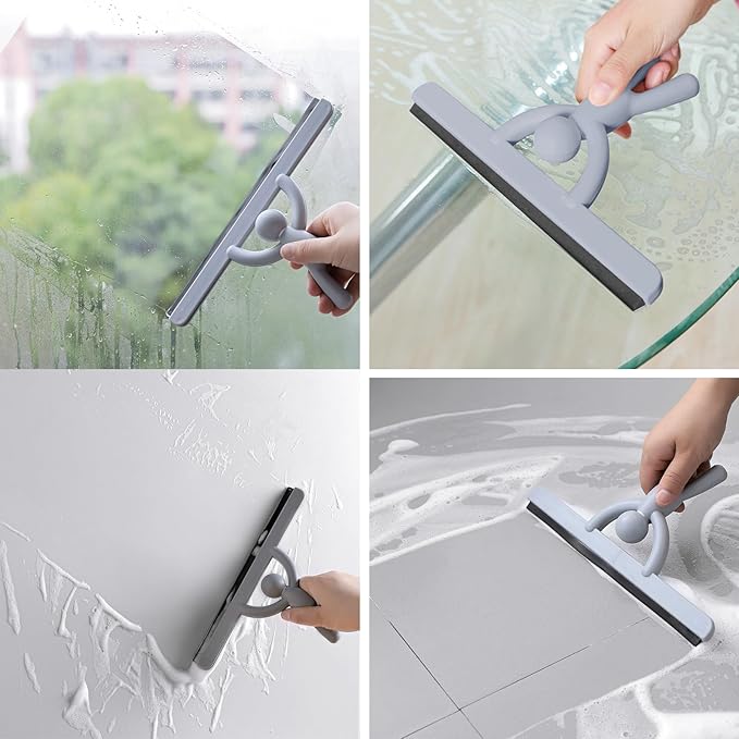Shower Squeegee for Glass Doors Tile Shower Walls,Bathroom Squeegee for Shower,Shower Door Squeegee fit for Glass Mirror Window and Car Windshield