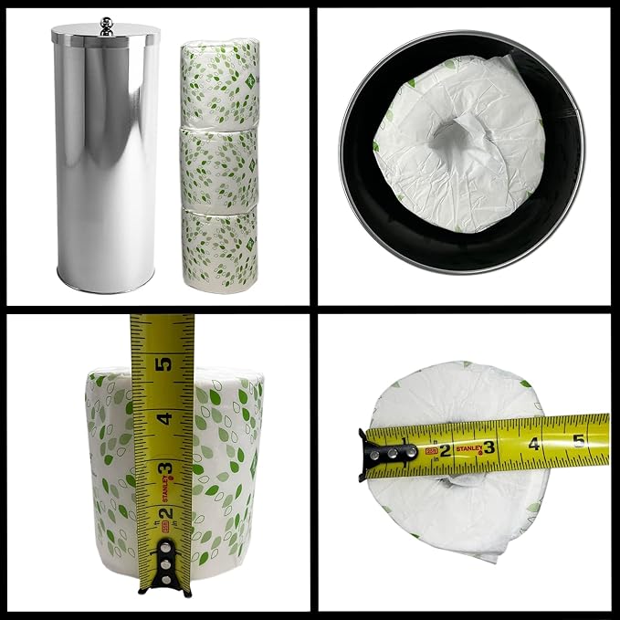 Huji Rust Resistant Stainless Steel Toilet Paper Roll Canister Holder for Bathroom Storage (3, Toilet Paper Canister)