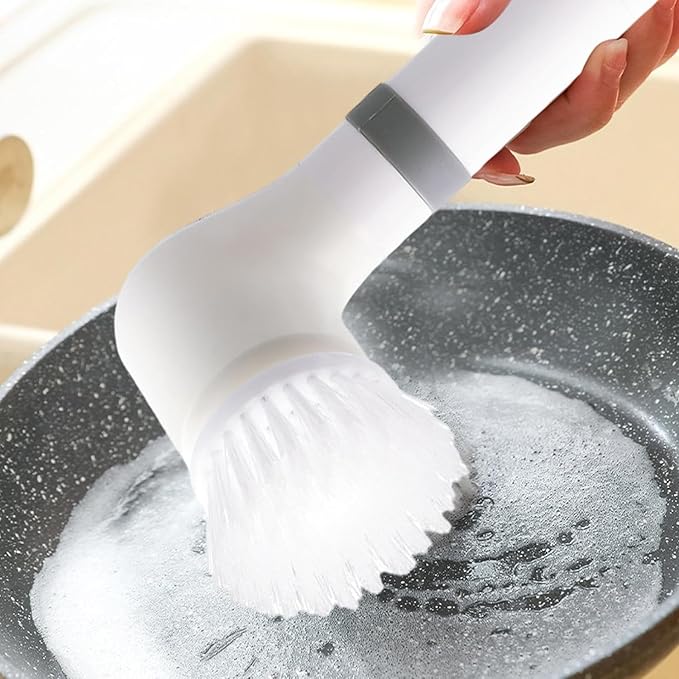 Electric Spin Scrubber, Electric Cleaning Brush with 3 Replaceable Brush Heads, Rechargeable Electric Spin Scrubbers for Bathroom Floor&Kitchen Sink Yellow