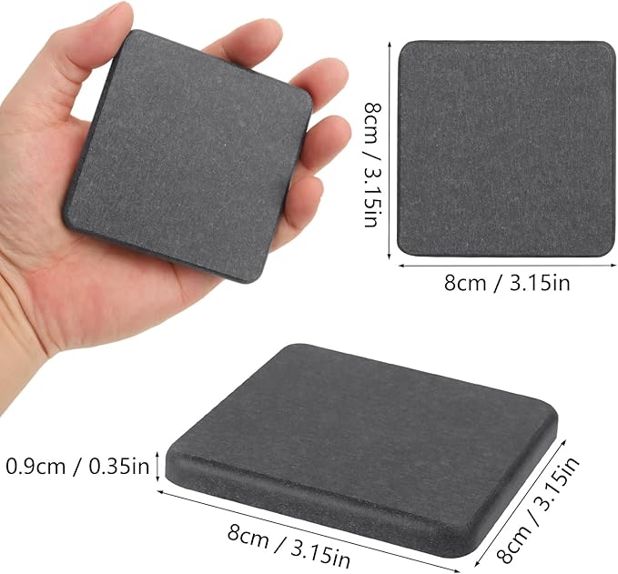 40 Pack 3.15" Square Diatomaceous Earth Coaster, Versatile Water Absorbent Diatomite Coaster, Premium Water Absorbing Bath Stone Mat for Modern Home by KUKLIPJIM