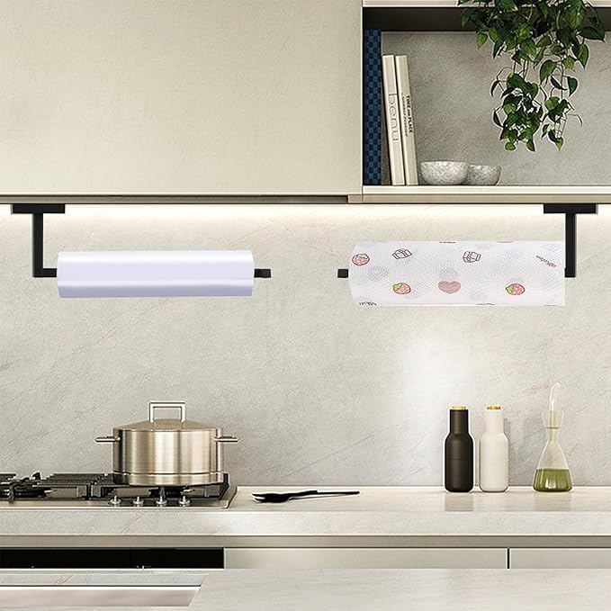 LANC Bathroom Hand Towel Holder Matte Black Hand Towel Bar 10 Inche Right Side Square Towel Ring for Kitchen Cabinet Toilet Door Wall Mount Stainless Steel Modern Towel Racks Hanger, A8806MB