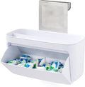 YouCopia DoorStash™ Dishwasher Pod Holder with Lid, Hanging Storage Container for Detergent, Speckled White