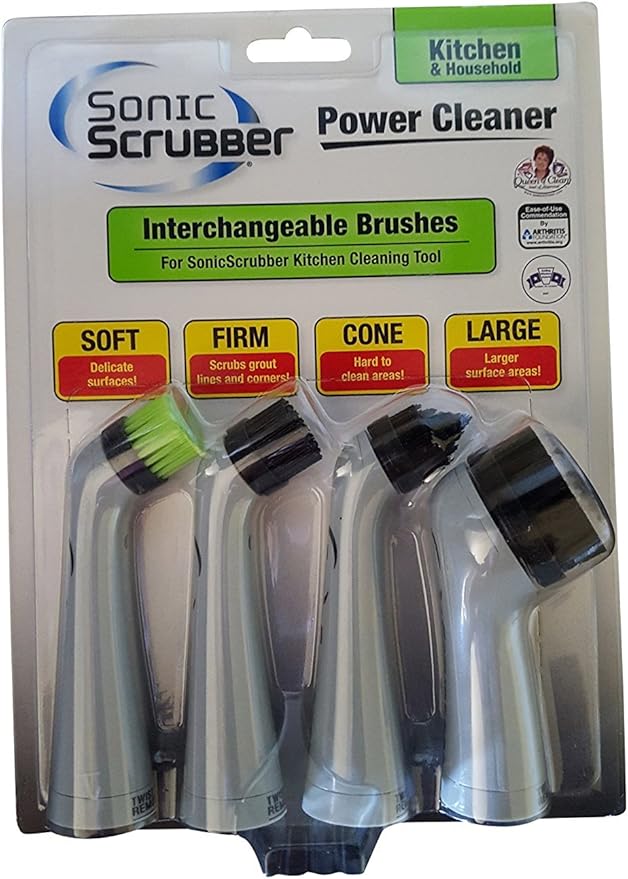 Chef's Choice Japan International Commerce Sonic Scrubber Brush Set for Kitchen & Home
