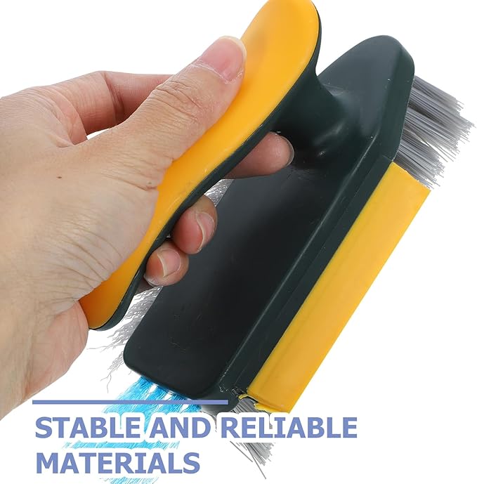 Gap and Corner Cleaning Brush for Bathroom and Floor, Yellow-Green Scrubbing Brush for Small Spaces, Stiff Bristle Groove and Track Cleaner for Home Use