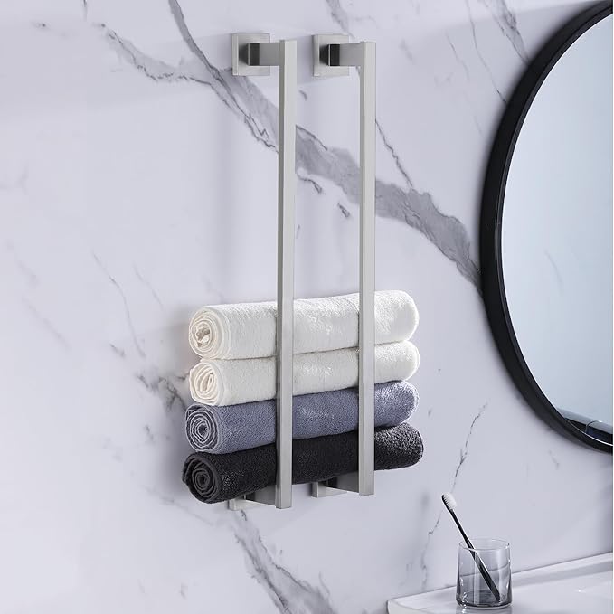 LANC 24-Inche Bathroom Towel Bar for Bathroom Wall Mounted Brushed Nickel Bath Towel Rack Stainless Steel Towel Rod for Toilet Kitchen Towel Holder Towel Hanger Towel Rail, A9010BN-L6