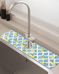 Patterned Sink Faucet Mat Kitchen Splash Guard Super Absorbent Drying Mat, Non-Slip Drain Pad for Kitchen Counter or Bathroom-24x5.5in