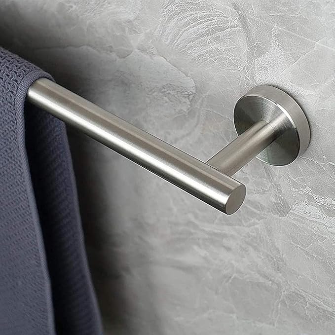 NearMoon Bath Towel Bar, Thicken Stainless Steel Shower Towel Rack Holder Wall Mounted for Bathroom, 18-lnch Overall Length-16-lnch Usable Hanging Space (2 Pack, Brushed Nickel)