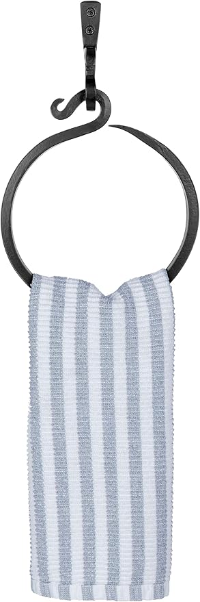 Wrought Iron Towel Ring - A Touch Of Artisanal Charm To Your Kitchen Or Bathroom With Our Handmade Towel Ring. Crafted By Blacksmiths, This Rustic Towel Rack Will Add A Timeless Elegance To Your Space