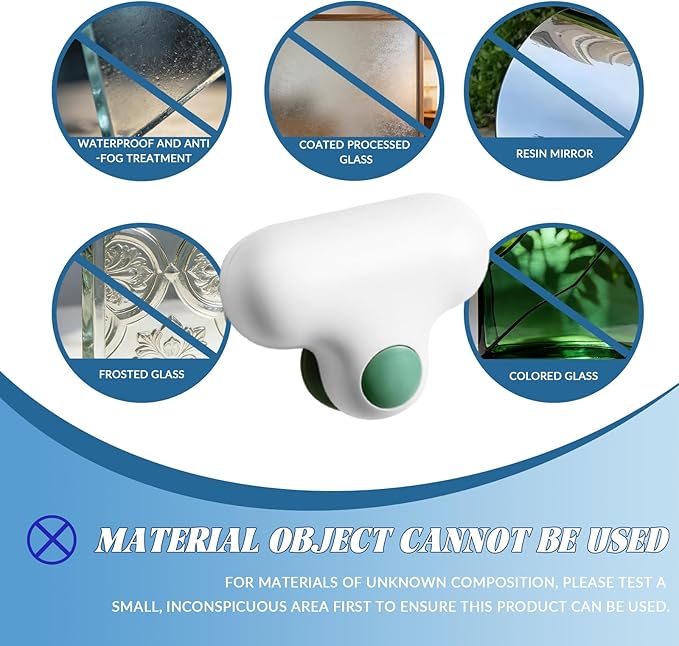 Squeegee for Shower Glass, 2 in 1 Window Scrubber, Sponge Wipe, Silicone Squeegee, for Bathroom Mirror Makeup Mirror