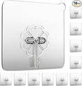 Wall Hooks 33lb(MAX) Heavy Duty Self Adhesive Hooks 10 Pack,Waterproof and Oilproof,Transparent Seamless Hooks Strong,Suitable for Bathroom Kitchen