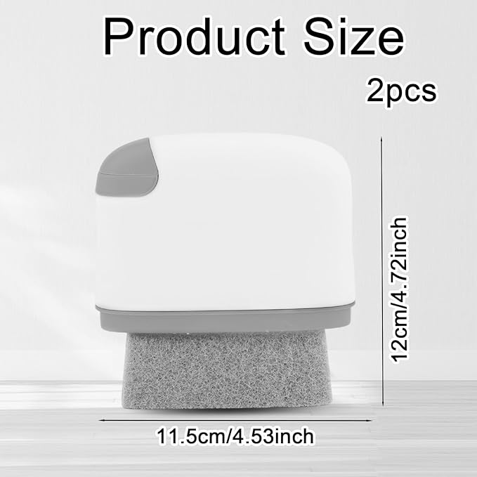 2pcs 2-in-1 Groove Cleaning Brush, 2025 Upgraded Crack Cleaner Tool Handheld Grout Brush for Window Tracks Sliding Doors Sills Tile Lines (Light Gray)