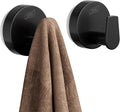 TAILI 304 Stainless Steel Bathroom Suction Hooks for Towel, Bathrobe, Loofah, Patented Strong Suction Cup Holder, No Damage Hanging Glass Shower Wall Hook, Retro High-Rise Design, 2 Pack, Black
