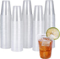 Turbo Bee 300 Pack 9oz Clear Plastic Cups，Disposable Mouthwash Cups, Ideal for Whiskey, Drinking Tasting, Food Samples