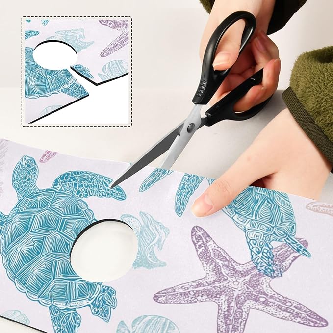 White Turtles Starfish Shell Coral Kitchen Sink Splash Guard Faucet Mat Diatomite Absorbent Pad for Bathroom RV 14.7x5.4in 2PCS water