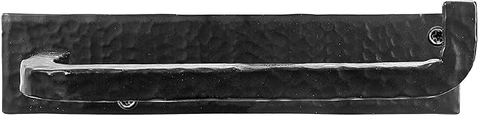 Wrought Iron Toilet Paper Holder – Rustic Wall-Mount Tissue Holder for Bathroom – Vintage Farmhouse Style - 6.6 x 3.2 Inches (Black)