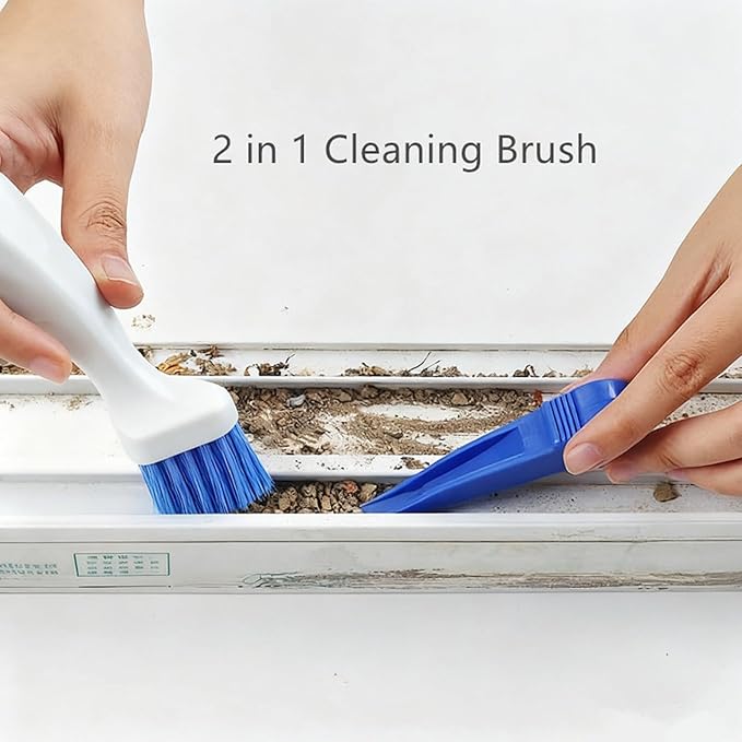 Bestac Cleaning Brushes, for Sink, Bathroom & Kitchen Corners - Compact Design with Ergonomic Handle for Grout and Window Track Cleaning. (2)