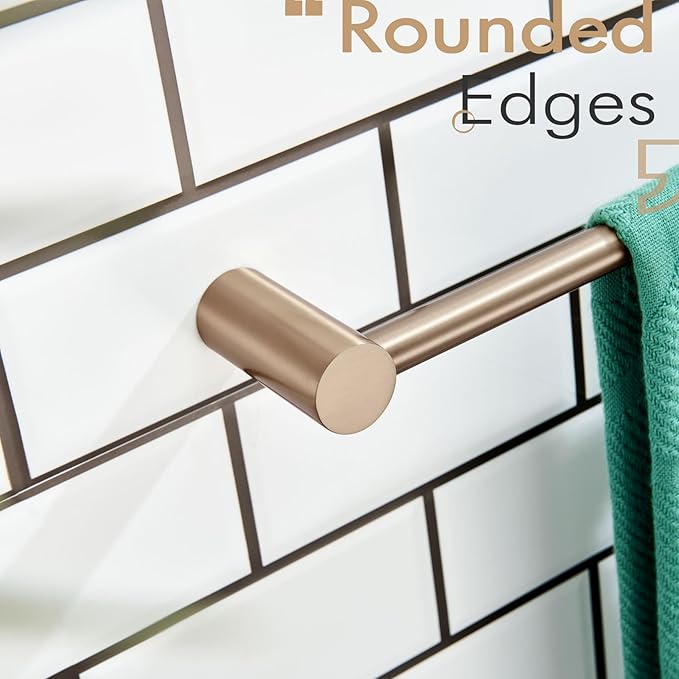 KOKOSIRI Bathroom Towel Rack Wall Mounted 24'' Bath Towel Bar Holder for Bathroom Hardware Accessories Champagne Bronze Stainless Steel, B4007CPG-L24