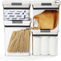 Felli Premium Tite Airtight Storage Container Set, 4 Pack - Clear Plastic Canisters with Easy Flip Lock Lids, Stackable Kitchen Pantry & Bathroom Organizer for Snacks, Dry Goods, Makeup, BPA Free