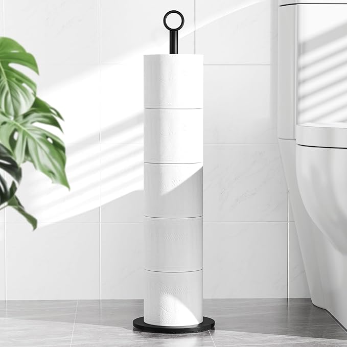 Toilet Paper Holder Stand - with Reserve Function, Free-Standing Toilet Paper Storage Holder, Stainless Steel