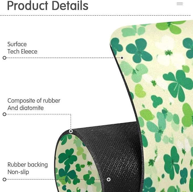 Kitchen Sink Splash Guard 1 PC 30 Inch Sink Faucet Mat Splash Guard for Bathroom Countertop Water Absorbent Foldable Cuttable Soft Washable Saint Patricks Green Clovers