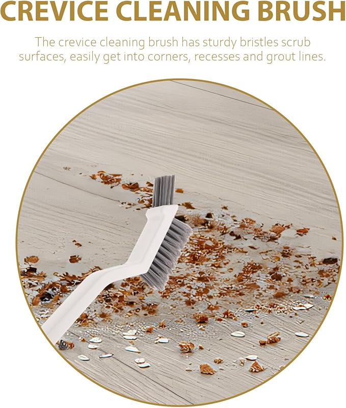 Sewroro 6pcs Shower Cleaning Brush and Floor Scrubber Set with Stiff Bristles, Small Crevice Scrubbers for Bathroom and Tile Grout Cleaning, Blue and White Hard Bristle Brushes