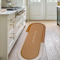 Rubber Bath mats Quick-Drying Non-Slip Bathroom mat Super Absorbent Bath mat Instant Dry Bath mat, Bathroom Rug in Front of The Kitchen Sink, Shower Room, Bathtub, Oval(Brown+17x47in)
