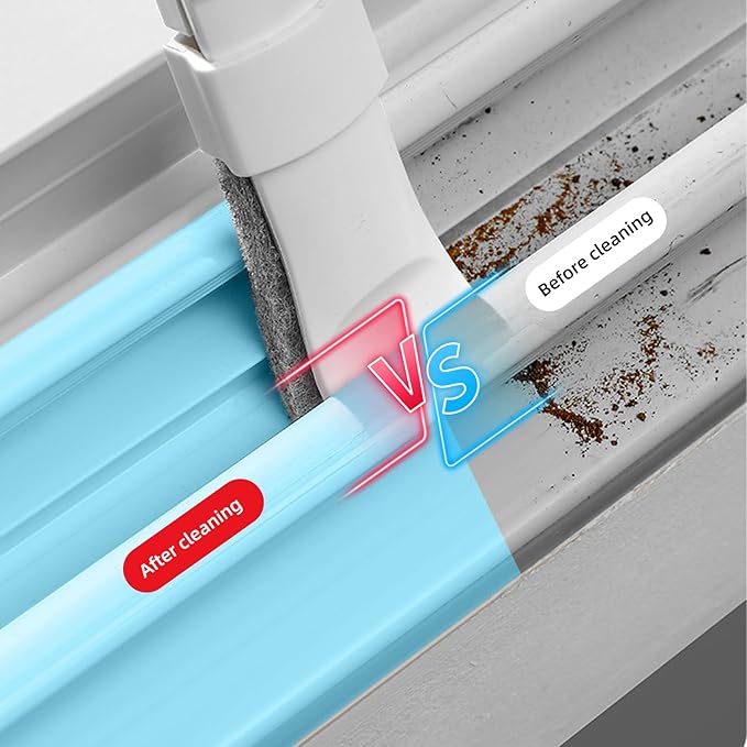 Multifunctional Cleaning Brush Tool, Crevice Cleaning Brushes with 10 Replacement Heads, Detachable 2-in-1 Scrub Sponge & Scraper, Grout Scrub Brushes for Kitchen, Bathroom and Tile Floors