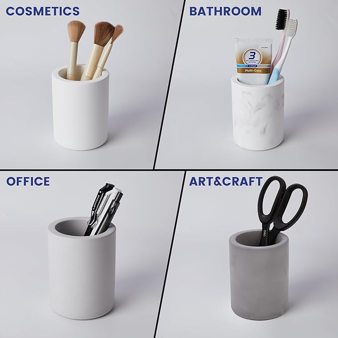 Drying Stone Toothbrush Holder, Diatomite Toothbrush Holders for Bathroom Counter, Quick Drying Electric Toothbrush and Toothpaste Holder Bathroom Organizer, Dark Grey