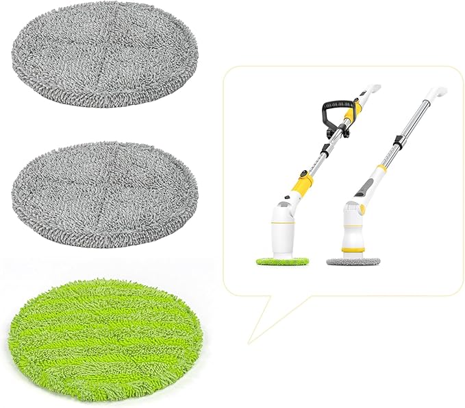 3Pcs Replaceable Coarse Cloth Cleaning Brush Heads Set for Electric Spin Scrubber Model K-109 K-130, Cordless Shower Scrubber for Cleaning Glass/Windows/Cars