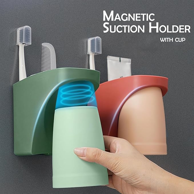 Toothbrush Holder Suction Cup Set, sgzscl Bathroom Storage Organizer Space Saving for Family Members Father Mother and Son/Daughter (Macaron Pink)