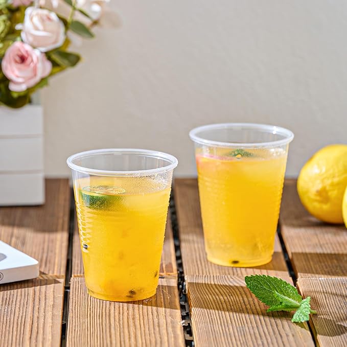 Lilymicky 1000 PACK 9 oz Clear Plastic Cups, 9 Ounce Disposable Drinking Cups for Birthday Parties, Picnics, Ceremonies, and any Events