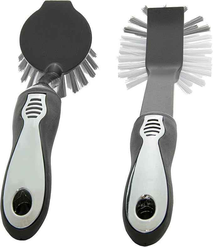 Metro Black and Silver All Purpose Scrub Brush Set of 2