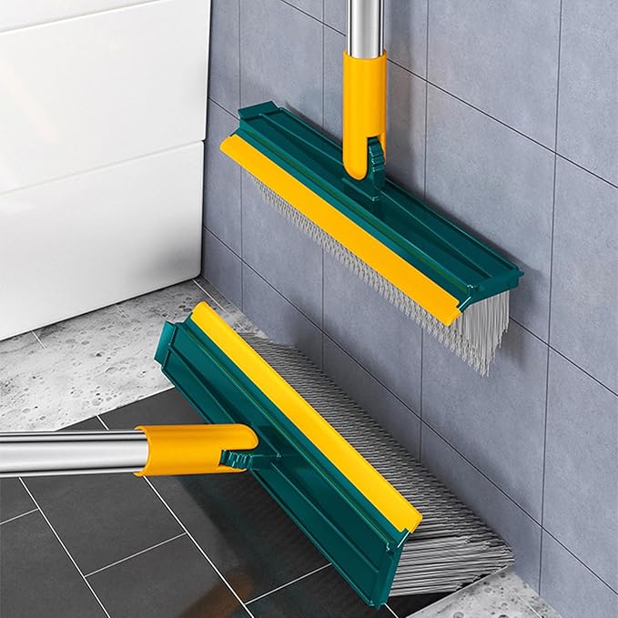 Floor Scrub Brush with Long Handle, 2024 New Heavy-Duty Stiff Bristles Floor Scrubber 2-in-1 Grout Brush for Cleaning Shower Bathroom, Tile, Carpet, Kitchen