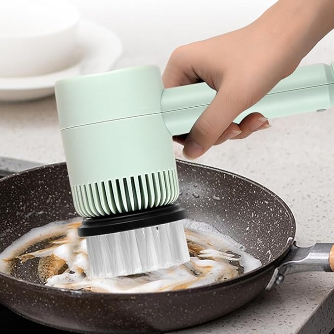Electric Spin Scrubber, Electric Cleaning Brush with 6 Brush Heads, Rotating Head Powerful Spin Scrubbers, Multipurpose Electric Cleaning Brush for Kitchen Bathroom and Floor