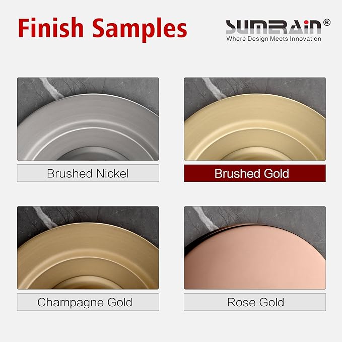 SUMERAIN Brushed Gold Bathroom Faucet Brass Wall Mount Faucet Single Handle with Rough in Valve