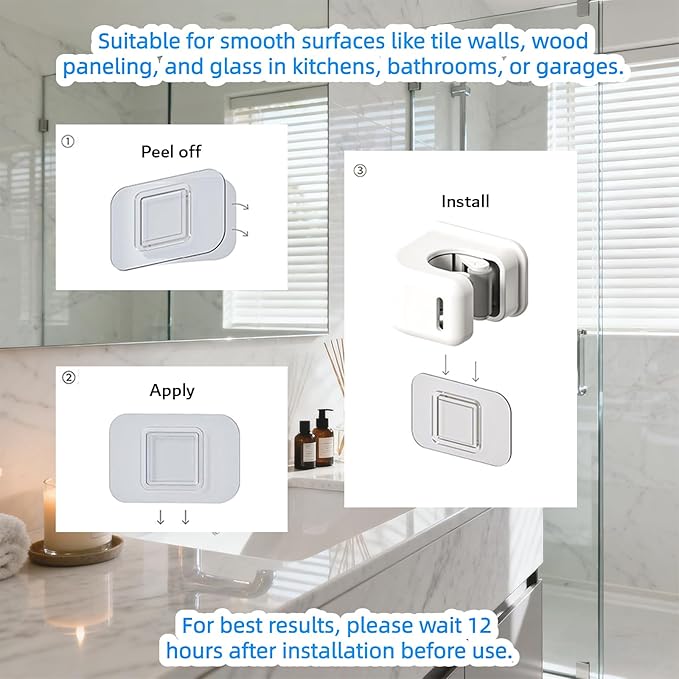 Broom and Mop Holder, 2 Pcs Wall Mount Mop Organizer Gripper Self Adhesive Anti-Slip Cleaning Suppliers Hanger Stands Rack for Bathroom, Garden, Kitchen, Garage Organization Storage