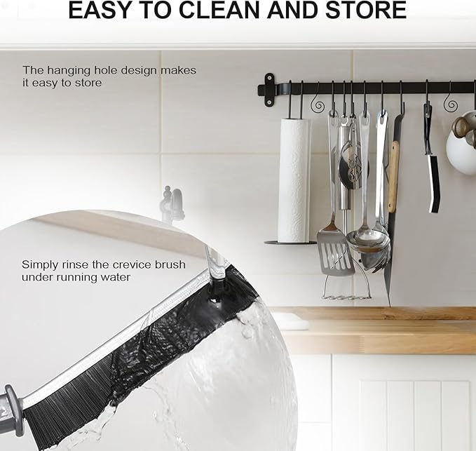 Cleaning Brush 6 PCS Hard Bristle Crevice Cleaning Brush for Kitchen & Bathroom Crevice Cleaning Tool, Bathroom Gap Brush, Cleans Tile Gap/Tight Spaces/Window Tracks