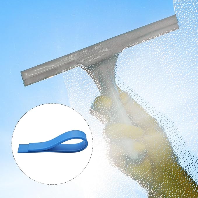 MECCANIXITY Replacement Squeegee Rubber for Window, Glass, Shower Doors, Tile Wall Cleaning, 9.84 Inch, Blue