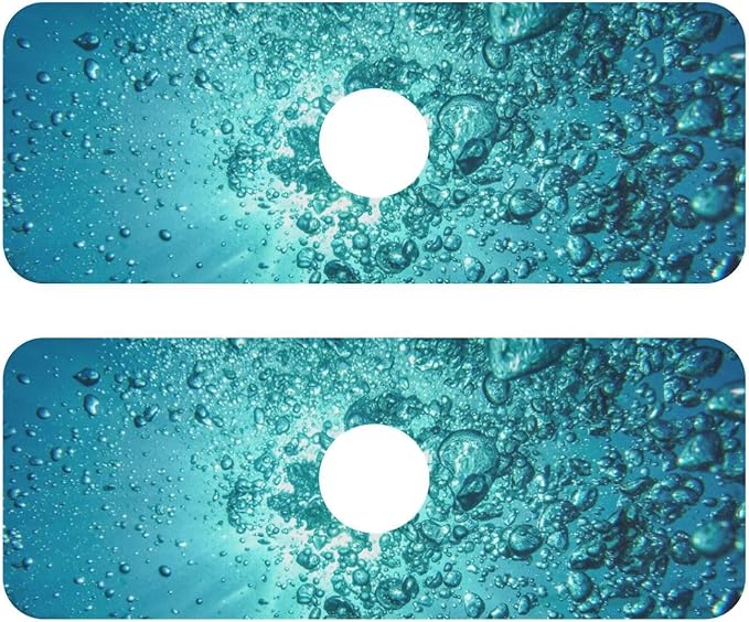 Blue Kitchen Faucet Absorbing Mat Sink Splash Guard Behind Faucet Drip Catcher for Bathroom RV Bar 14.7x5.4in 2PCS Water Bubbles